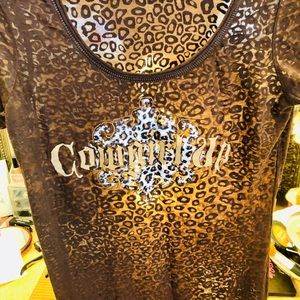 SALE!! Sweaters/Blouses/Shirts 2/$22*! Cowgirl Up Leopard Top